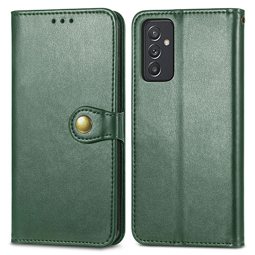 Leather Case Stands Flip Cover Holder S05D for Samsung Galaxy A15 4G Green