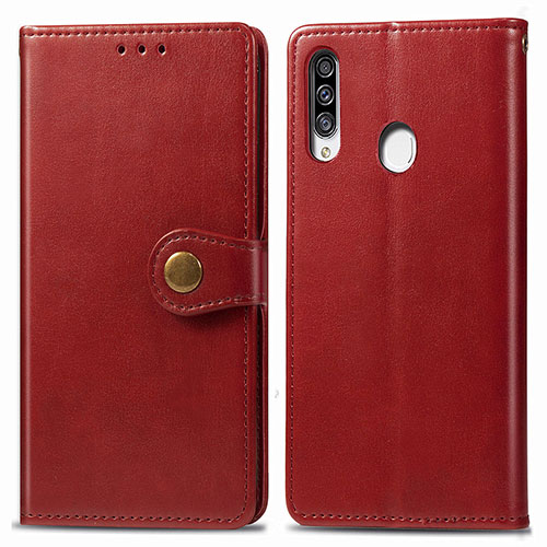 Leather Case Stands Flip Cover Holder S05D for Samsung Galaxy A20s Red