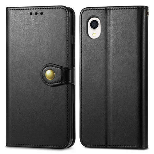 Leather Case Stands Flip Cover Holder S05D for Samsung Galaxy A22 5G SC-56B Black