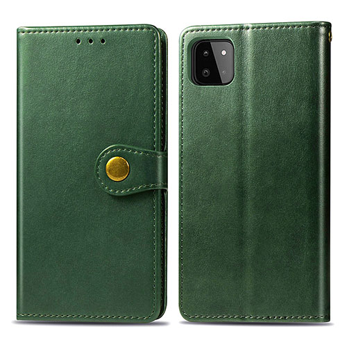 Leather Case Stands Flip Cover Holder S05D for Samsung Galaxy A22s 5G Green