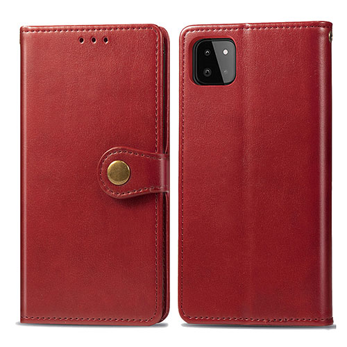 Leather Case Stands Flip Cover Holder S05D for Samsung Galaxy A22s 5G Red