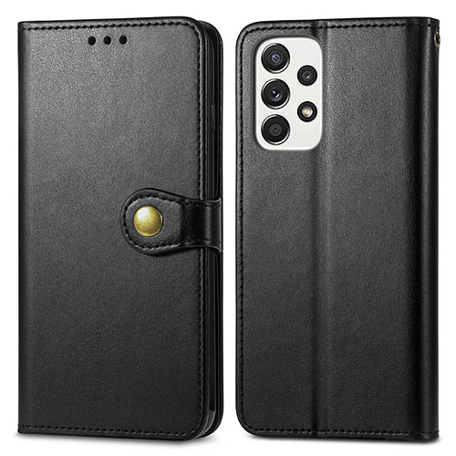 Leather Case Stands Flip Cover Holder S05D for Samsung Galaxy A33 5G Black