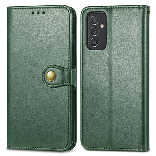 Leather Case Stands Flip Cover Holder S05D for Samsung Galaxy A35 5G Green