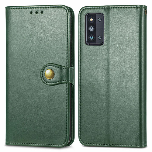 Leather Case Stands Flip Cover Holder S05D for Samsung Galaxy F52 5G Green