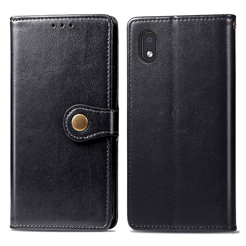 Leather Case Stands Flip Cover Holder S05D for Samsung Galaxy M01 Core Black