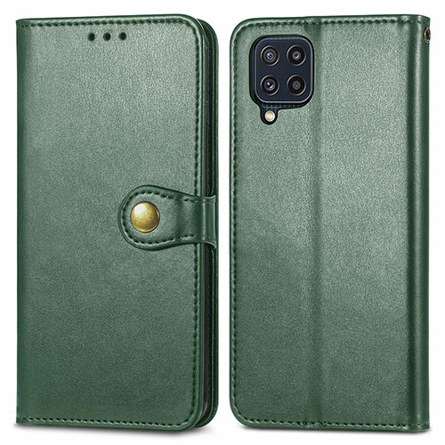 Leather Case Stands Flip Cover Holder S05D for Samsung Galaxy M32 4G Green