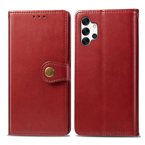 Leather Case Stands Flip Cover Holder S05D for Samsung Galaxy M32 5G Red