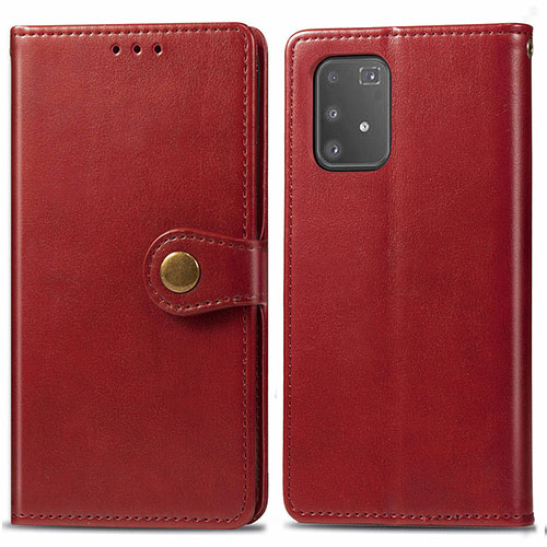 Leather Case Stands Flip Cover Holder S05D for Samsung Galaxy M80S Red