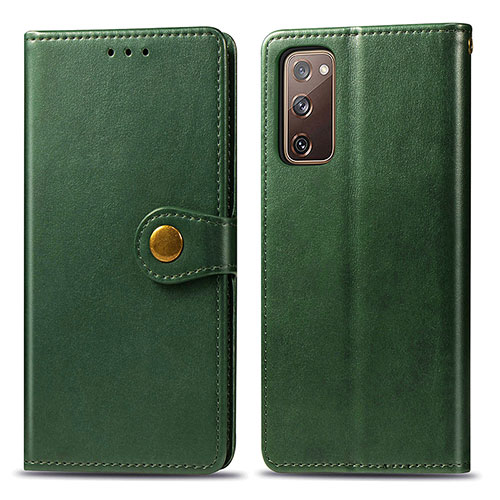 Leather Case Stands Flip Cover Holder S05D for Samsung Galaxy S20 Lite 5G Green