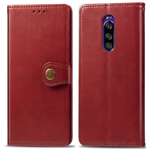 Leather Case Stands Flip Cover Holder S05D for Sony Xperia 1 Red