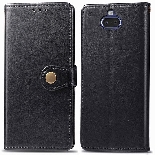 Leather Case Stands Flip Cover Holder S05D for Sony Xperia 8 Black