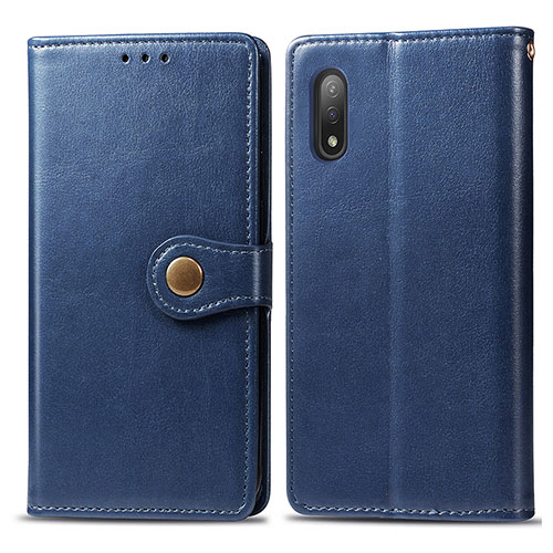 Leather Case Stands Flip Cover Holder S05D for Sony Xperia Ace II Blue