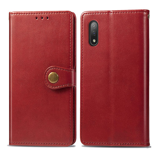 Leather Case Stands Flip Cover Holder S05D for Sony Xperia Ace II SO-41B Red