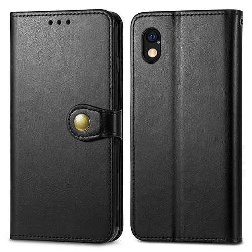 Leather Case Stands Flip Cover Holder S05D for Sony Xperia Ace III SO-53C Black