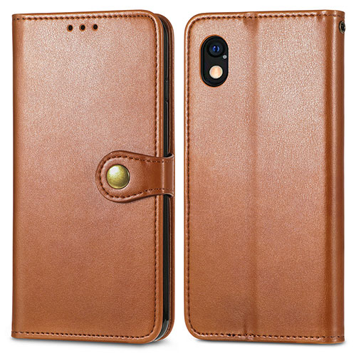 Leather Case Stands Flip Cover Holder S05D for Sony Xperia Ace III SO-53C Brown