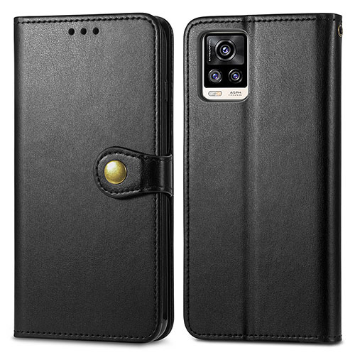 Leather Case Stands Flip Cover Holder S05D for Vivo V20 (2021) Black