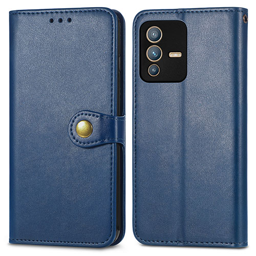 Leather Case Stands Flip Cover Holder S05D for Vivo V23 Pro 5G Blue