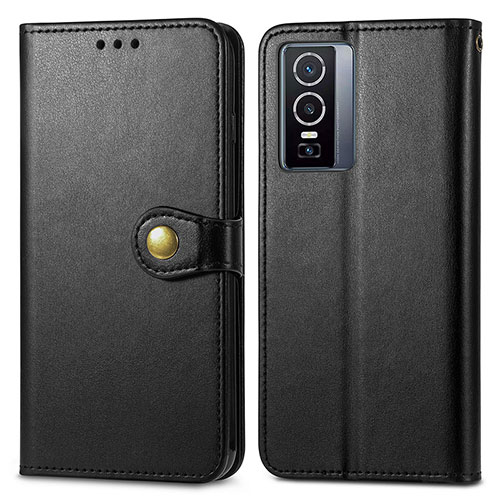 Leather Case Stands Flip Cover Holder S05D for Vivo Y76 5G Black