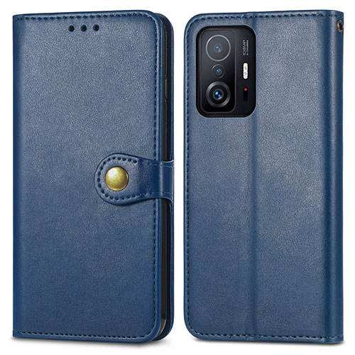 Leather Case Stands Flip Cover Holder S05D for Xiaomi Mi 11T Pro 5G Blue