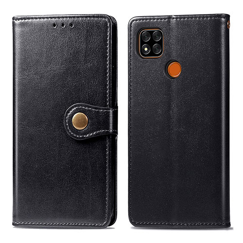 Leather Case Stands Flip Cover Holder S05D for Xiaomi POCO C3 Black