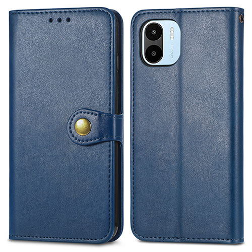 Leather Case Stands Flip Cover Holder S05D for Xiaomi Poco C50 Blue