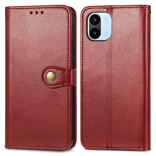 Leather Case Stands Flip Cover Holder S05D for Xiaomi Poco C51 Red