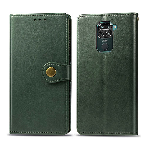 Leather Case Stands Flip Cover Holder S05D for Xiaomi Redmi 10X 4G Green