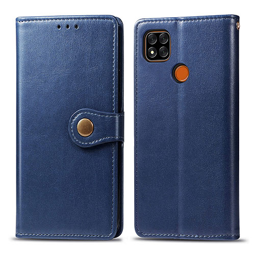 Leather Case Stands Flip Cover Holder S05D for Xiaomi Redmi 9 Activ Blue