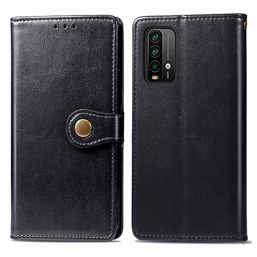 Leather Case Stands Flip Cover Holder S05D for Xiaomi Redmi 9 Power Black