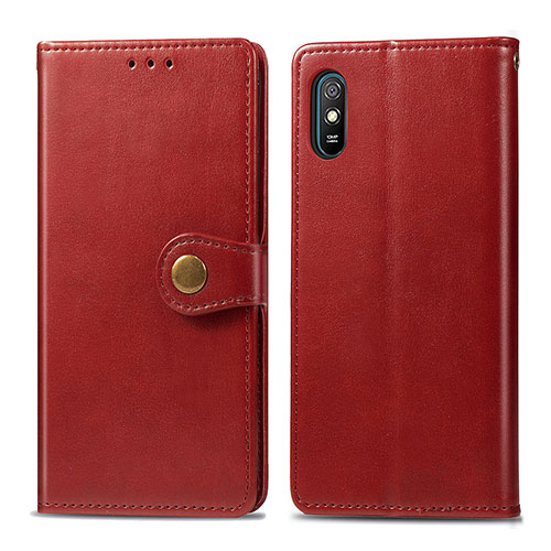 Leather Case Stands Flip Cover Holder S05D for Xiaomi Redmi 9A Red