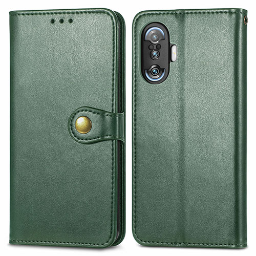 Leather Case Stands Flip Cover Holder S05D for Xiaomi Redmi K40 Gaming 5G Green