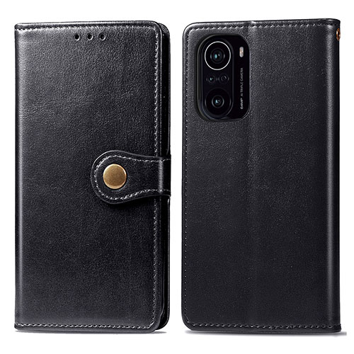 Leather Case Stands Flip Cover Holder S05D for Xiaomi Redmi K40 Pro+ Plus 5G Black