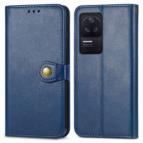 Leather Case Stands Flip Cover Holder S05D for Xiaomi Redmi K40S 5G Blue