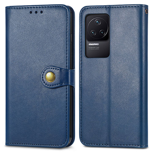 Leather Case Stands Flip Cover Holder S05D for Xiaomi Redmi K50 5G Blue