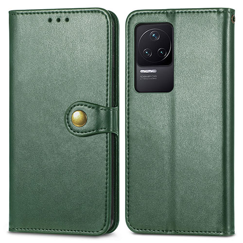 Leather Case Stands Flip Cover Holder S05D for Xiaomi Redmi K50 5G Green