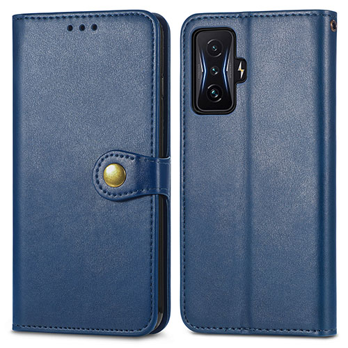 Leather Case Stands Flip Cover Holder S05D for Xiaomi Redmi K50 Gaming 5G Blue