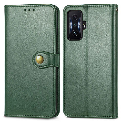 Leather Case Stands Flip Cover Holder S05D for Xiaomi Redmi K50 Gaming 5G Green