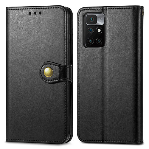 Leather Case Stands Flip Cover Holder S05D for Xiaomi Redmi Note 11 4G (2021) Black
