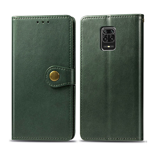 Leather Case Stands Flip Cover Holder S05D for Xiaomi Redmi Note 9S Green