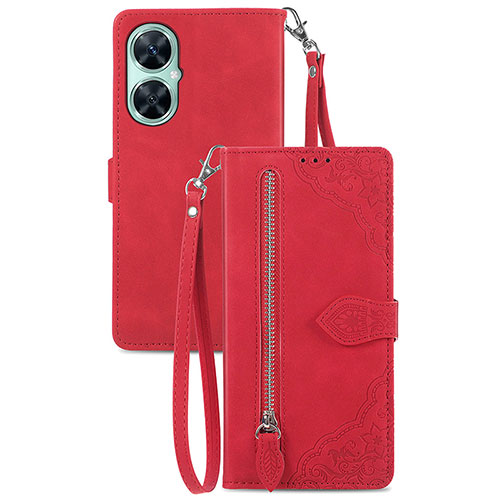 Leather Case Stands Flip Cover Holder S06D for Huawei Nova 11i Red