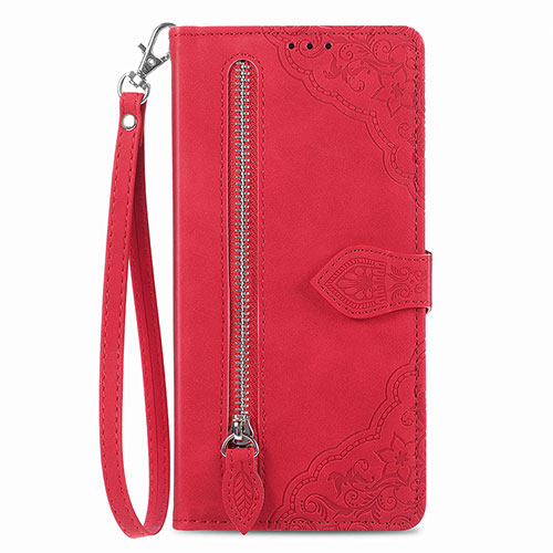 Leather Case Stands Flip Cover Holder S06D for OnePlus Nord 2T 5G Red