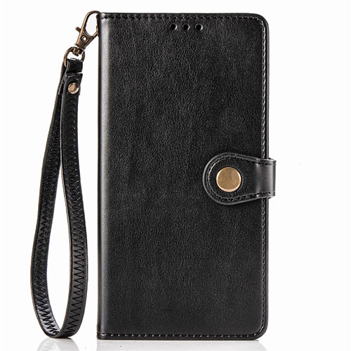 Leather Case Stands Flip Cover Holder S06D for Samsung Galaxy A91 Black