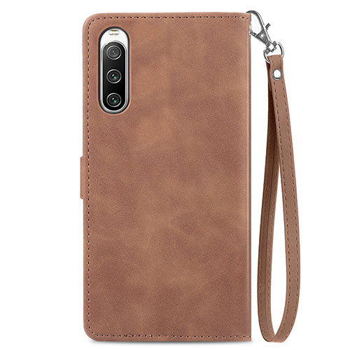 Leather Case Stands Flip Cover Holder S06D for Sony Xperia 10 IV SO-52C Brown