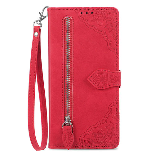 Leather Case Stands Flip Cover Holder S06D for Vivo iQOO 10 5G Red
