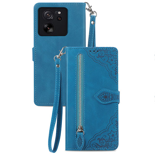 Leather Case Stands Flip Cover Holder S06D for Xiaomi Mi 13T Pro 5G Blue