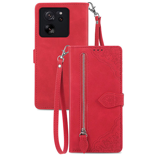 Leather Case Stands Flip Cover Holder S06D for Xiaomi Redmi K60 Ultra 5G Red