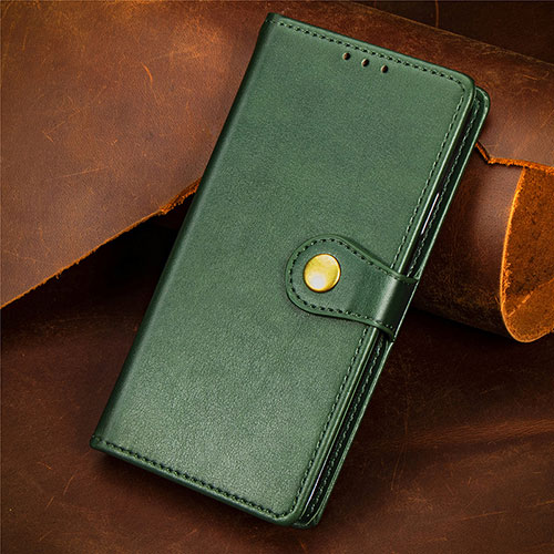 Leather Case Stands Flip Cover Holder S07D for Motorola Moto Edge Plus (2023) 5G Green