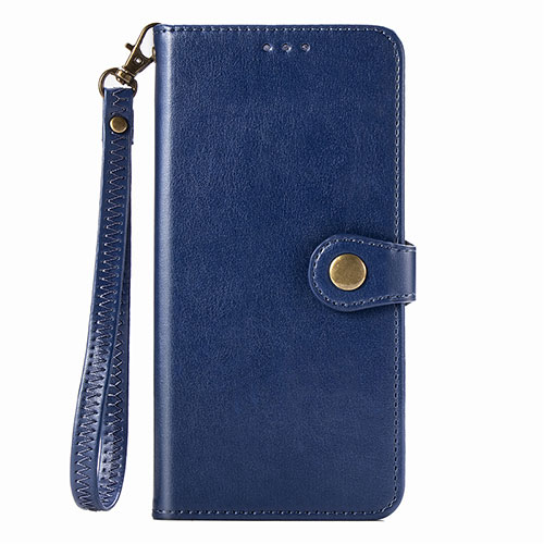 Leather Case Stands Flip Cover Holder S07D for Xiaomi Redmi Note 9 Blue