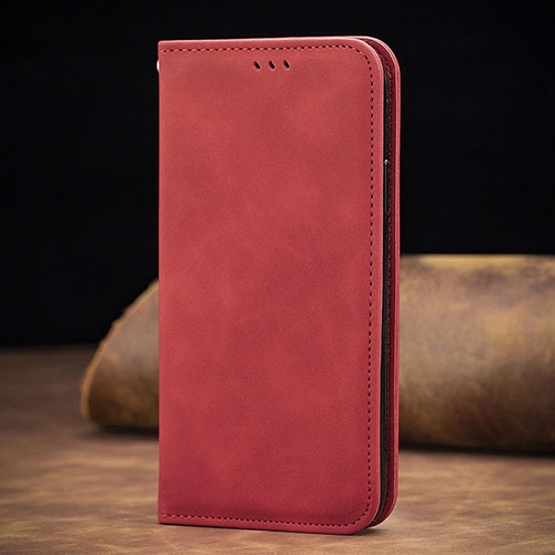 Leather Case Stands Flip Cover Holder S08D for Xiaomi Redmi 9A Red