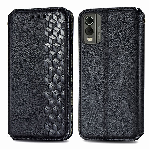 Leather Case Stands Flip Cover Holder S09D for Nokia C32 Black